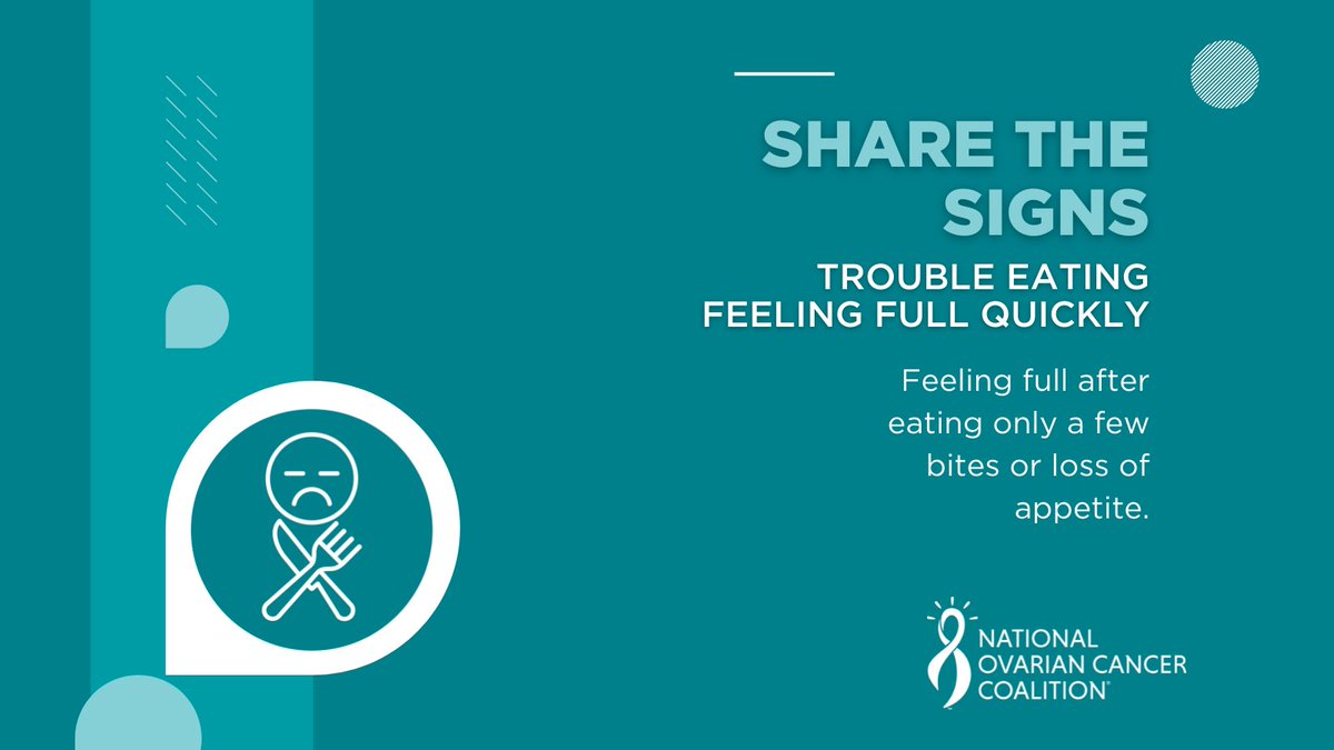NOCCNational's tweet photo. Subtle changes in your eating or bathroom routine can sometimes be overlooked, but when you #sharethesigns, you may help someone advocate for their health. #KnowOvarian https://t.co/j1F8r3jYVq