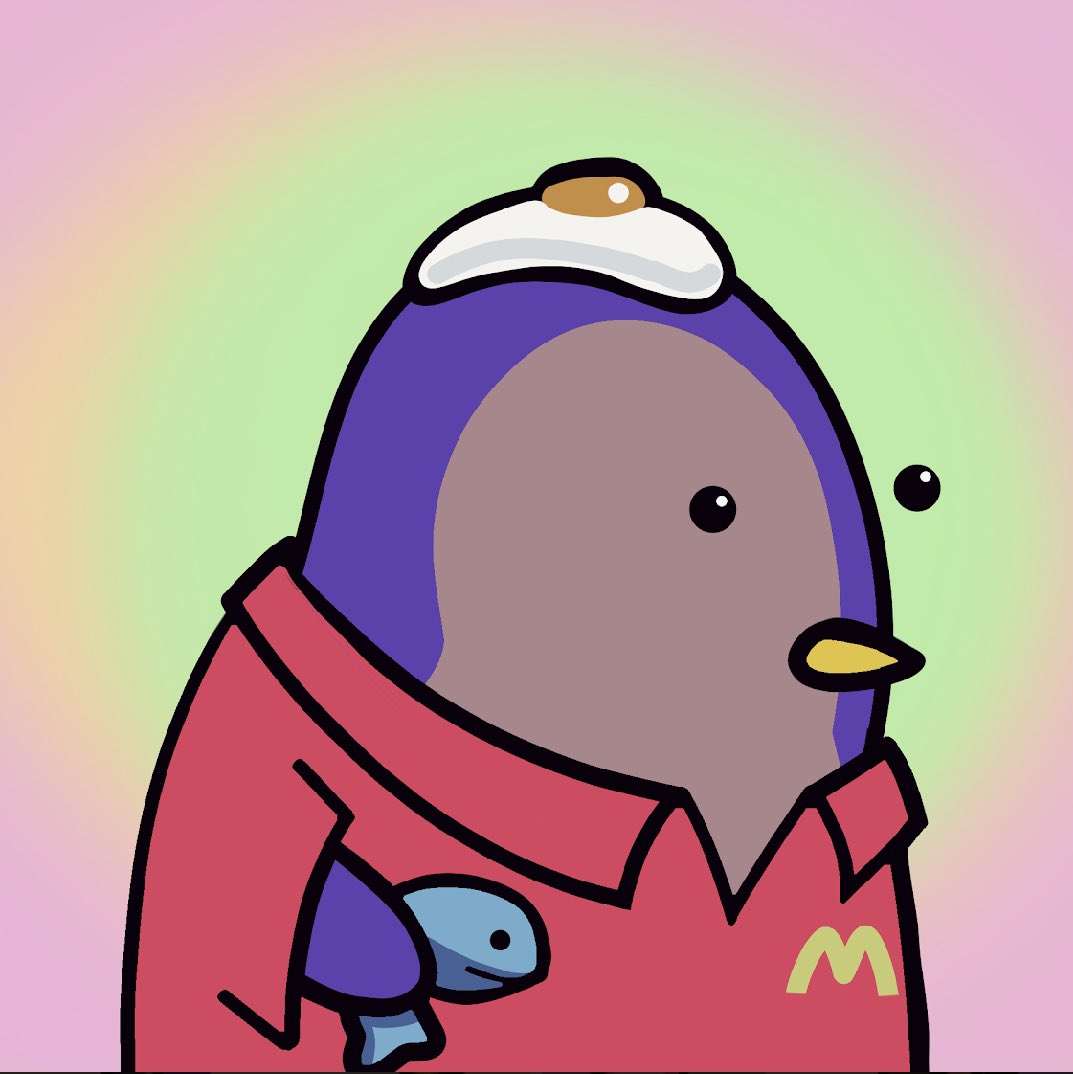 PuddlyPenguins's tweet photo. GM PUDDLY PENGUINS! Beat the rush. Get your McDonald’s applications in like this guy 👇 

#Cryptocrash #McDonalds #Nfts #ETHNFTs #NFTCommunity #huddle https://t.co/adGMI1HbKt