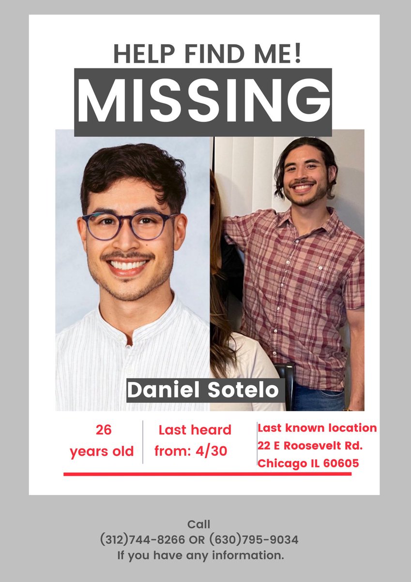 NealMankad's tweet photo. A grad student from ⁦@ChemistryatUIC⁩ is missing. Keep a look out if you’re in Chicagoland and use the contact info on the poster 🙏🏽 https://t.co/jFU8vYIce9