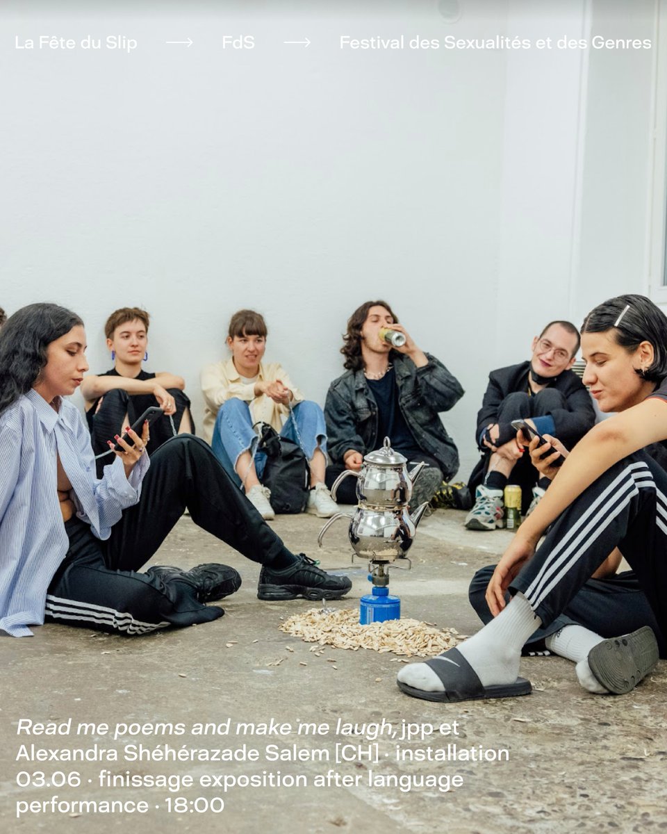 FdSfestival's tweet photo. After Language · Exposition · Finissage · 🔥 FREE 🔥

📍 #UrgentParadise 
🚨 Finissage · 03.06.2022 
18:00 - 6:00PM · Read me poems and make me laugh, jpp et Alexandra Shéhérazade Salem (CH) · performance

Exposition du 20.05.2022 au 04.06.2022 · 14h-18h ✨ https://t.co/6kaIOzAavE