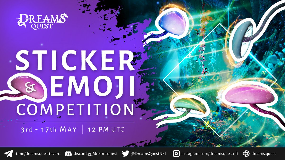 DreamsQuestNFT's tweet image. ✨Remember to get those creative juices flowing and take part in...The Sticker &amp;amp; Emoji Competition!✨ 

🏆Prize Pool: 8000 $DREAMS 

📜Details: loom.ly/4_yNB_c

💫Ongoing till May 17th at 12 pm UTC!

🔮Make your dreams come true!
