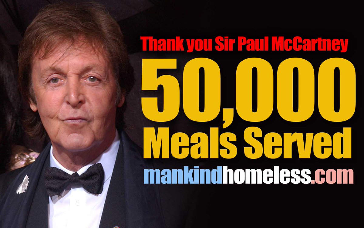 ManKindEmpathy's tweet photo. @DevineNews we made it to 50,000 meals served thanks in great part to @PaulMcCartney and your reporting.  Thank you! https://t.co/4TJOnpsOqT https://t.co/rWZSPm8HMb
