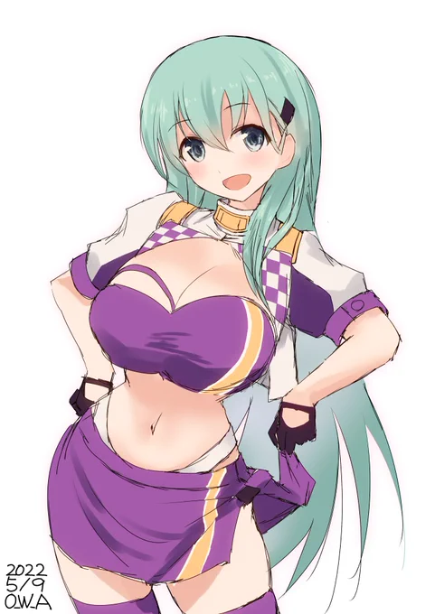 ふとももサービスしてくれるレースクイーン鈴谷

#艦これ版深夜の真剣お絵描き60分一本勝負
#艦これ版真剣お絵描き60分一本勝負_20220509 