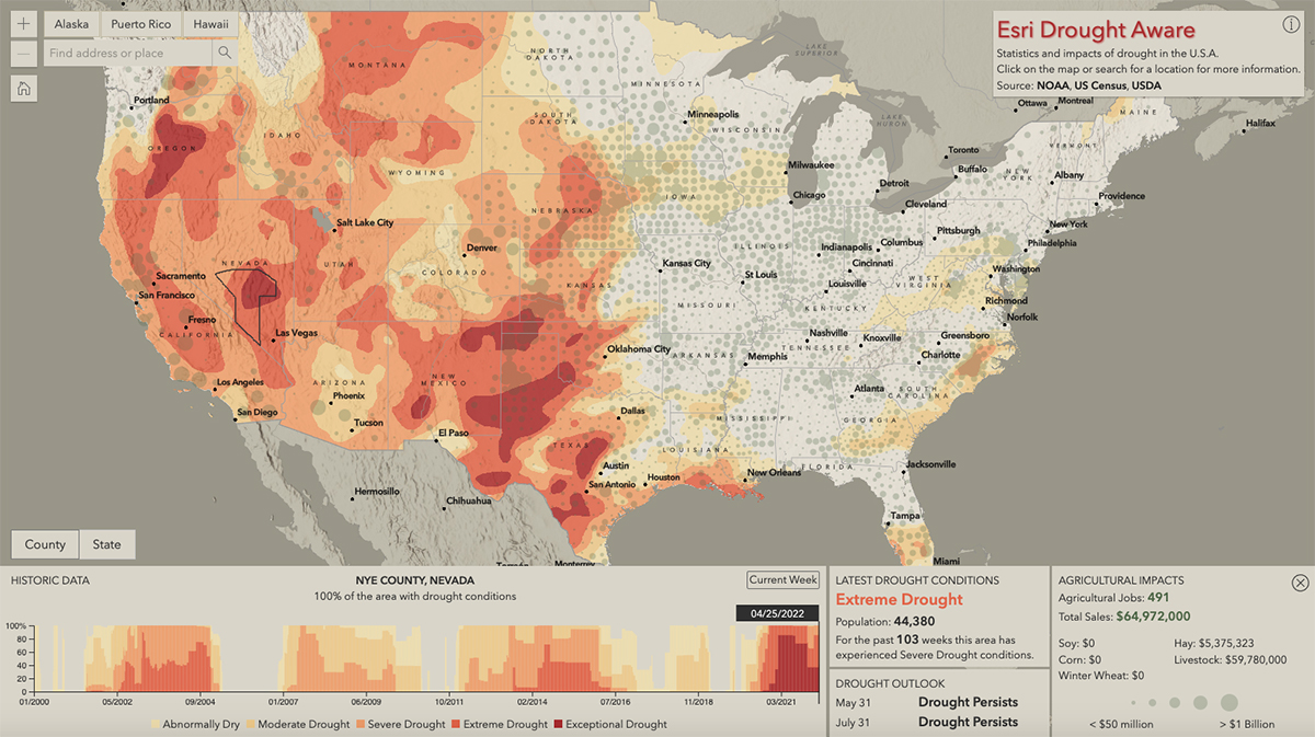 Track #drought conditions with the Esri Drought Aware app. It provides the latest information about current, future, and historical drought conditions in the U.S. 

Explore the app: esri.social/tabs50IZEyc