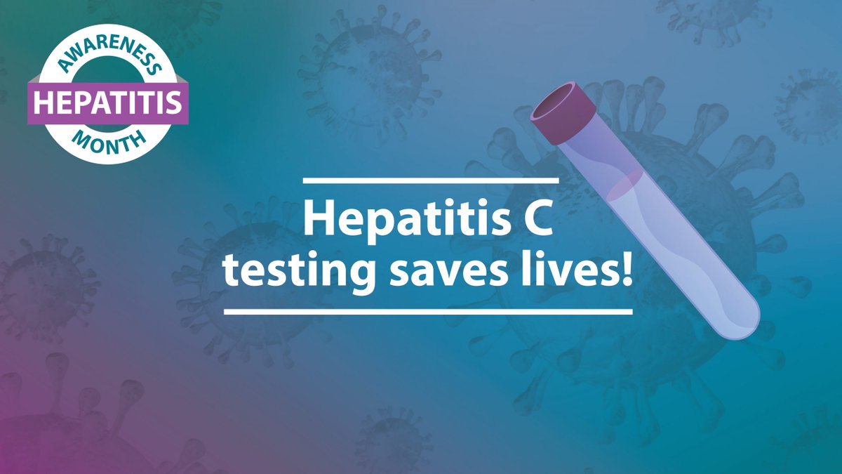 AIDSadvocacy's tweet photo. It's #HepatitsAwarenessMonth !
Everyone should know @cdchep recommends universal testing of ALL adults for #HepatitsC at least once in their lifetime and routine testing for people with ongoing risk factors! https://t.co/9qQ6qdQCnw