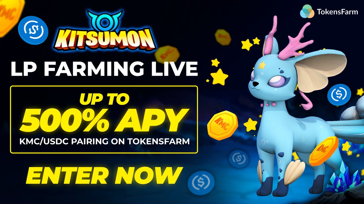 🔥$KMC LP Farming is OPEN🔥

We teamed up with <a href="/TokensFarm/">TokensFarm</a> to deliver this mega initiative!

Earn up to 500% APY🤑
Participate now 💰 💰 💰 
bit.ly/3M0PyUH 

$KMC x $USDC

Read our announcement below ⚡
bit.ly/3vXNDef