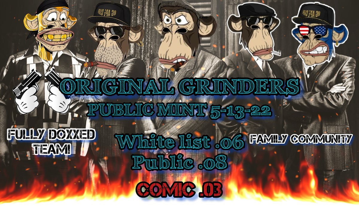 Upcoming mint date for and amazing project!! Come hang out with an amazing community and amazing team that hussles for the project daily <a href="/CarltonHershey/">HERSHEY🇺🇸</a> <a href="/Super_Ape_/">SupΞr_ApΞ_</a> <a href="/OG_Ape_Club/">OG Ape Club / OGAC 2.0</a> discord link  discord.gg/4DRzxErt
Come to hang out we know you will stay!!!!