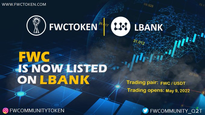?????
$FWC this time in @LBank_Exchange
?@FWCOMMUNITY_Q2T
Also #FWC trade on the following exchanges
??
@BitMartExchange
@CoinTigerEX
@DigiFinex
@Bibox365
@c0insbit
@azbit_news
@SuperExet
?LPLocked
?Audit
?