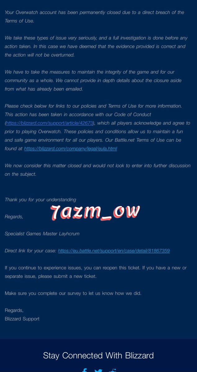 i7az97's tweet photo. @BlizzardME @PlayOverwatch @BlizzardCSEU_EN @BlizzardCSEU_DE 
this is just not fair .. i played you'r game for 3 years and this is what i got .. GJ blizzard !!
Open ur eyes https://t.co/Ixgf5rpoVZ