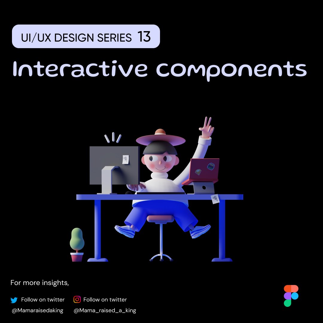mamaraisedaking's tweet image. Interactive components have so many uses and i would be teaching you in the upcoming series some cool tricks you can do with them
#interactivecomponents #figmadesign
