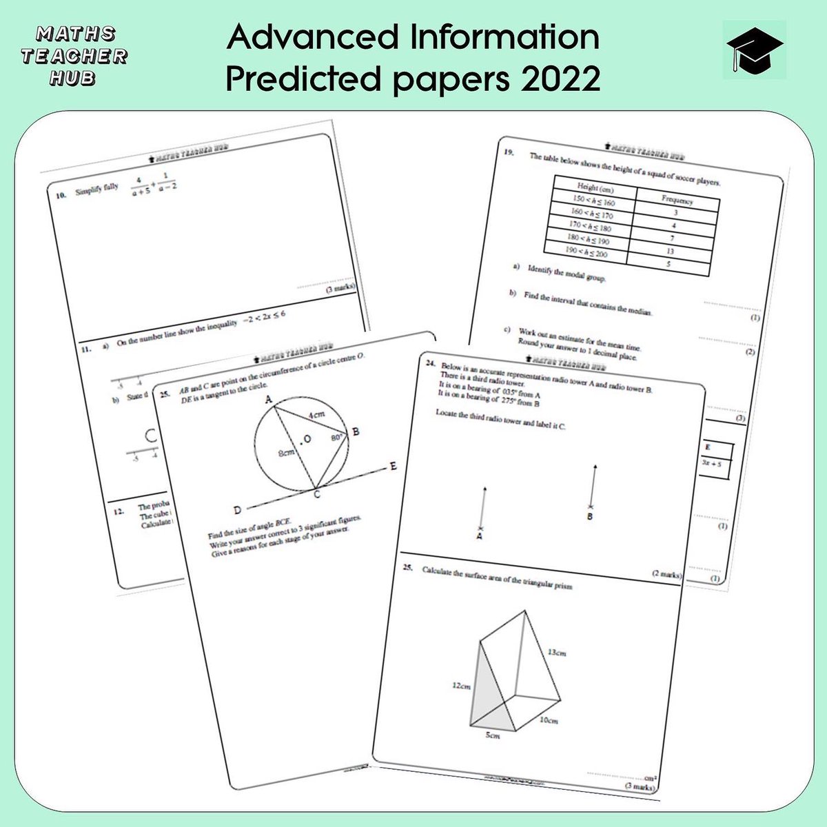 MathsTeacherHub's tweet photo. 👨🏼🏫 Are you looking for more ADVANCED INFORMATION papers?
These GCSE papers will keep your students on their toes.
6 foundation, and 6 Higher papers all with worked answers!
https://t.co/nV264tYFGC
#advancedinformation #mathsgcse #gcsemaths #mathsteacher #mathstutor #maths https://t.co/SjIEOWZyhy