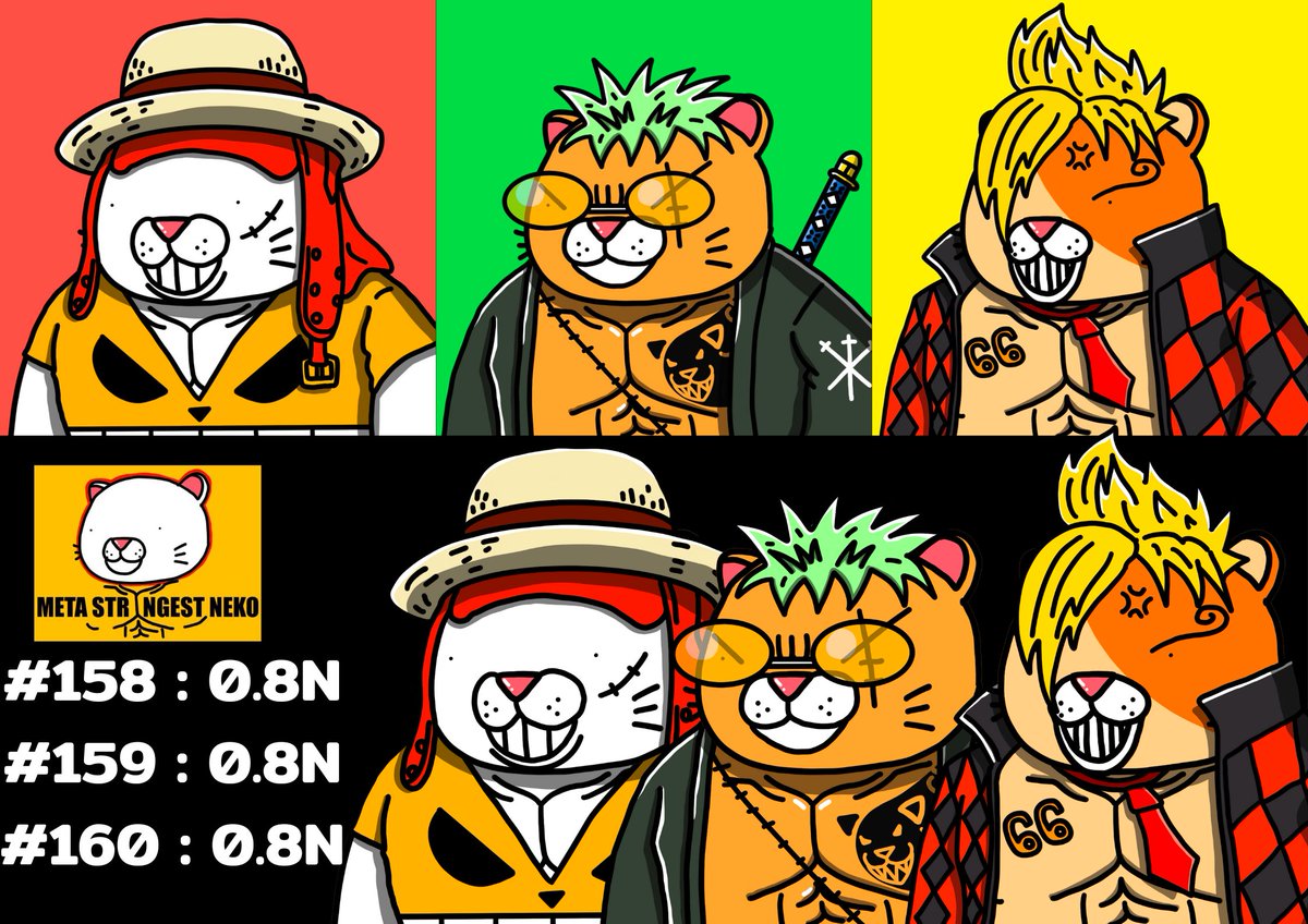 Drop today 22.00 pm GMT+7
#METASTRONGESTNEKO
MSN#158-160
AVERAGE ON @ParasHQ 

paras.id/collection/met…

THANK YOU FOR SUPPORT
#NEARverse #NEARNFTs #NFTsales #NFTdrops #NFTTHAILAND pic.x.com/5K7b34pbgj