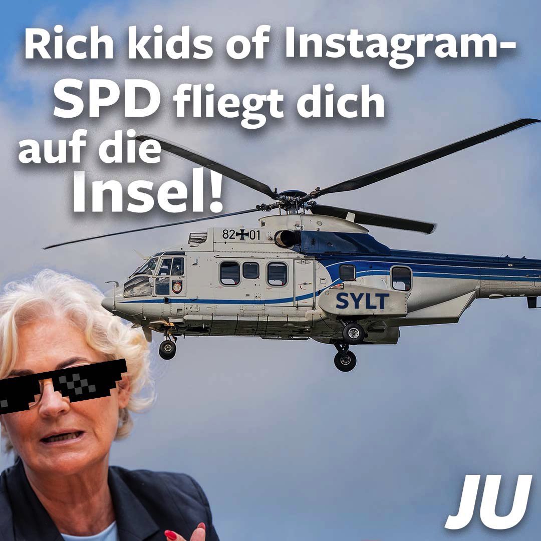 9€-Zug-Ticket predigen, aber die eigenen Kids mit dem #Regierungsflieger auf die Insel jetten.

#richkidsofinstagram
