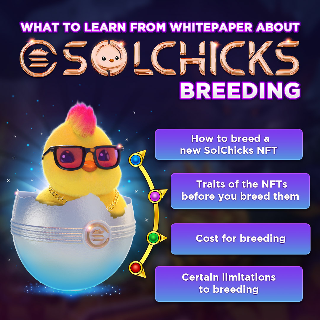 artisse_ai's tweet photo. Why are genesis SolChicks better than non-genesis ones? What's the cost structure of breeding? How many times can a #SolChick breed?
Get your answers here 👉 https://t.co/ukBK8t1IK6
#ecosystem #technology #play2earn #NFT https://t.co/SHE8MpVzXh