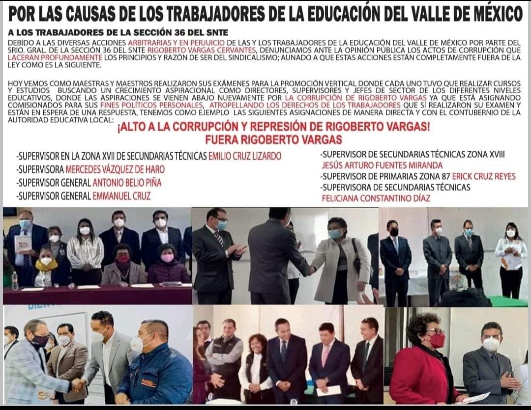 MxMSnte36's tweet photo. @Profelandia @lopezobrador_ @delfinagomeza 🚨🚨Mentira! Por qué la revaloración del magisterio es solo un discurso, @USICAMM_OFICIAL es una institución neoliberal que no ha atendido las necesidades de los docentes. En @SEIEM_ se ha permitido que buen número de comisionados del @Seccion36Ofic hoy tengan claves directivas. https://t.co/s09TL8SDAk