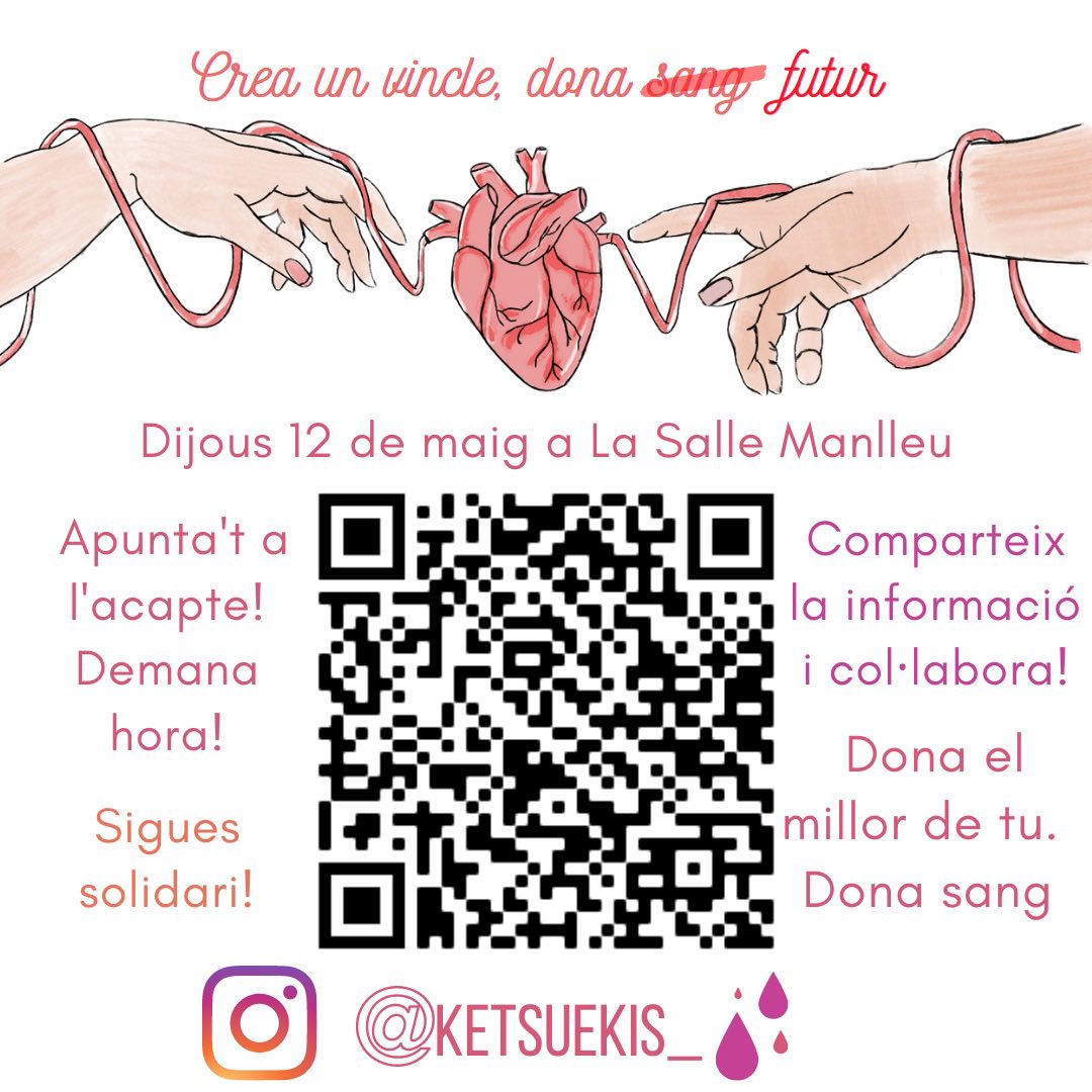 LaSalleManlleu's tweet photo. 🩸12 de maig Acapte de sang a l’escola! 💪🏻
.
.
Apunta’t 👇🏻

https://t.co/lxv8Tqqv7B https://t.co/Ny46T4LWHj