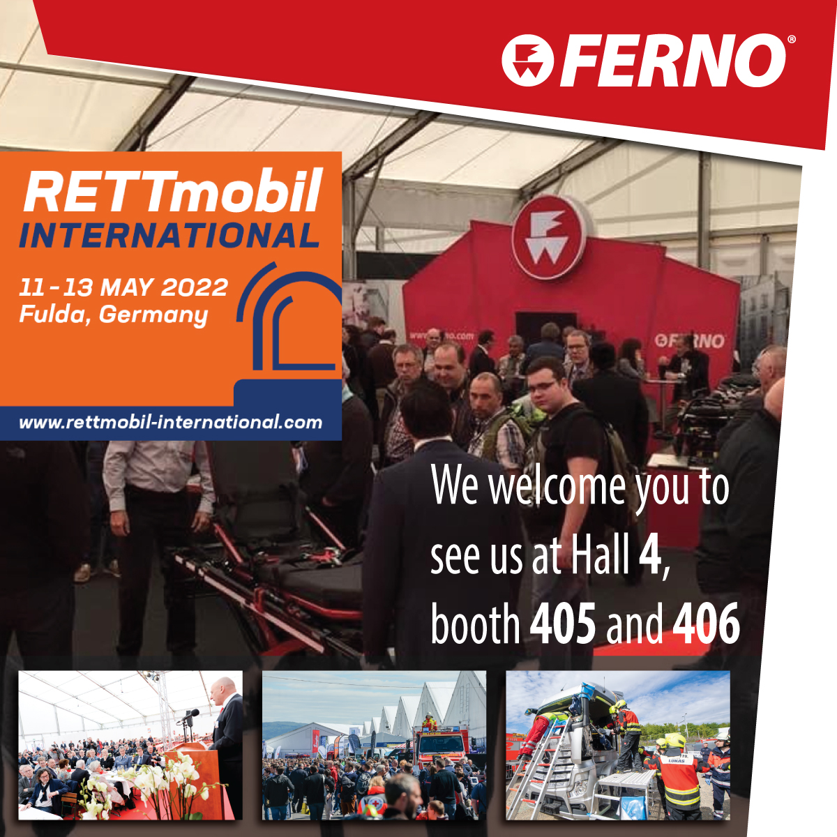 FERNOEMS's tweet photo. Just 2 days left...FERNO will be at the RETTmobil show, May 11-13. We welcome you to see us at Hall 4, booth 405 & 406
We can't wait to see everyone.
https://t.co/z3sdN3858L https://t.co/ziItCmfXeJ
#RETTmobil #FuldaGermany #WeAreFerno #Ferno #Innovation https://t.co/SE6n20D1QF