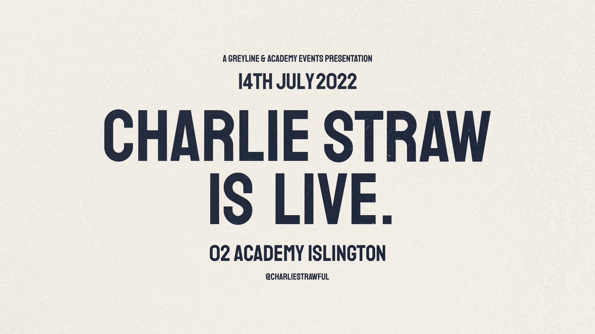 Sitting somewhere between Blues and Folk producing calming songs mixed with a dark, soulful edge, <a href="/CharlieStraw1/">Charlie Straw</a> is a talent that begs to be seen live! He makes a return to the live circuit in July. 
On O2? Priority Tickets on sale now &amp; 10am Wed 11 May <a href="/TicketmasterUK/">ticketmasteruk</a>