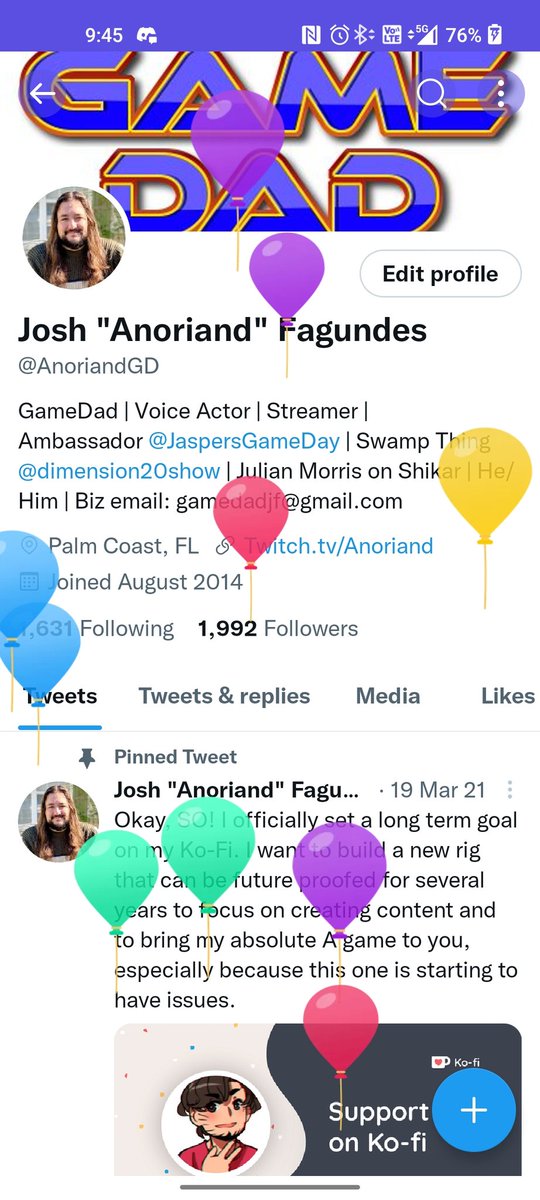 Oh hey, it's my balloon day and I logged in to folks trying to push me over 2k. Maybe it's gonna be a good day after all XD