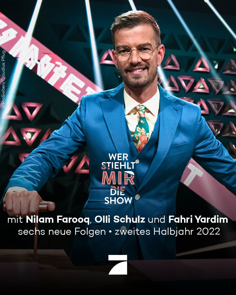 ProSieben (@prosieben) on Twitter photo Obacht, <a href="/officiallyjoko/">joko winterscheidt</a>! Show in Gefahr! <a href="/NilamFarooq/">Nilam Farooq</a>, Olli Schulz und Fahri Yardim wollen Jokos Job als Quizmaster stehlen. Ab heute produzieren wir für Dich die neue Staffel #WSMDS. Sechs neue Folgen zeigen wir Dir im zweiten Halbjahr 2022. Großer kleiner Applaus. 👏 Obacht, <a href="/officiallyjoko/">joko winterscheidt</a>! Show in Gefahr! <a href="/NilamFarooq/">Nilam Farooq</a>, Olli Schulz und Fahri Yardim wollen Jokos Job als Quizmaster stehlen. Ab heute produzieren wir für Dich die neue Staffel #WSMDS. Sechs neue Folgen zeigen wir Dir im zweiten Halbjahr 2022. Großer kleiner Applaus. 👏