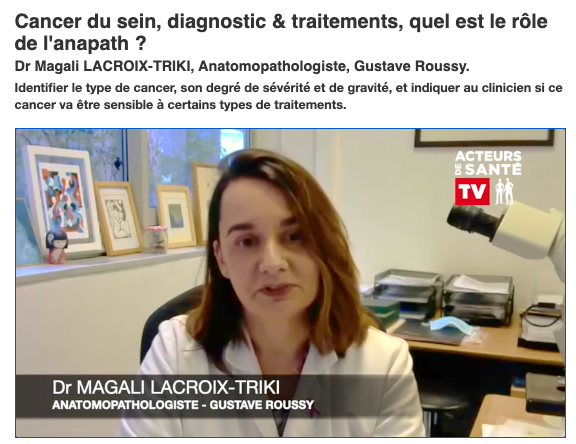 acteursdesante's tweet photo. “Certaines patientes souhaitent vraiment discuter avec le #pathologiste” 🎬Itw Dr Magali LACROIX-TRIKI #anapath @GustaveRoussy par @s_chevrel @acteursdesante
https://t.co/blYj2lHXLB https://t.co/sZkHTwEU8A