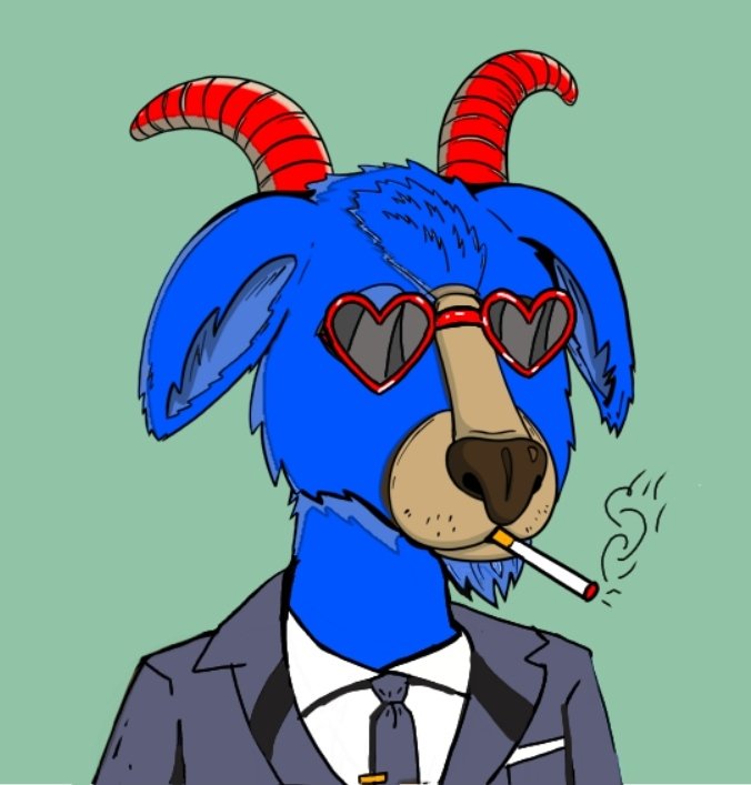 AstraSmith2's tweet photo. @GreatGoatsNFT 
this is my first fan art for this pj i hope u like it.See u at the moon with the goat. https://t.co/6f5UHKOauE
