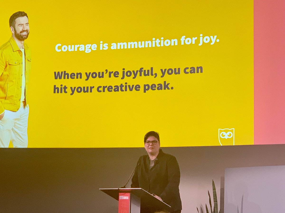 lisakaykay's tweet photo. “How are you going to steal your joy? There’s so much conspiring against us.” #courageouscreativity  #smw @hootsuite @MaggieLowee https://t.co/8B0maMFSv3