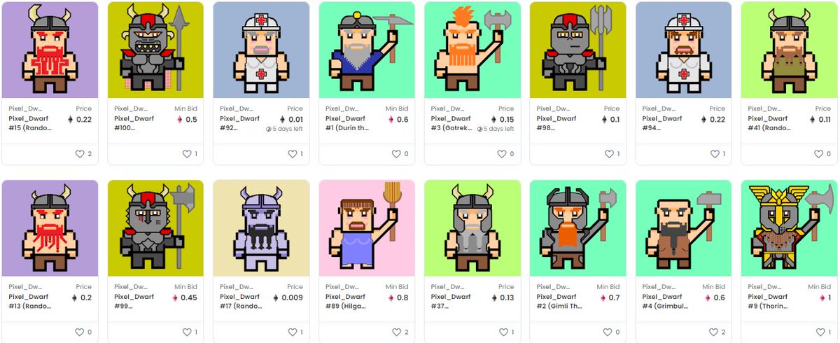 Hello
Introducing my first new NFT project - The Pixel_Dwarf collection (ETH blockchain)

📢 The sale is open now!

Price 0.009 - 1.0 ETH

Check out more items at 
➡️ opensea.io/collection/pix…
and buy a Pixel_Dwarf!

#NFTsales 
#NFTartists 
#NFTCommunity