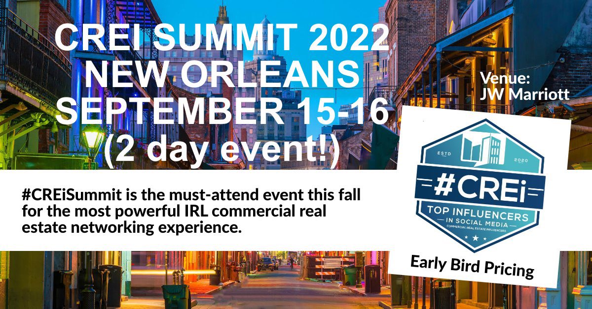 creisummit's tweet photo. Good Morning ☀️ that early bird rate is coming to an end. That must be why we are getting a flurry of sales. Don’t have any egrets (🥁🤦🏻‍♀️) purchase your ticket to the #CREiSummit now!! https://t.co/D3JPpV4URm https://t.co/l6tDeR54lG
