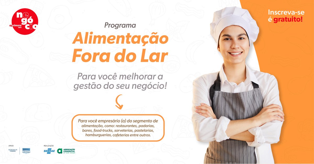 ACIMG's tweet photo. Inscrições abertas para o projeto gratuito Alimentação Fora do Lar, bares, restaurantes, hamburguerias, lanchonetes, dentre outros do segmento, podem participar. Não fique de fora!
Saiba mais: https://t.co/3oI6K4xtEI
Inscrições: https://t.co/b7y1wKcSAR https://t.co/0aL2Oq57uu