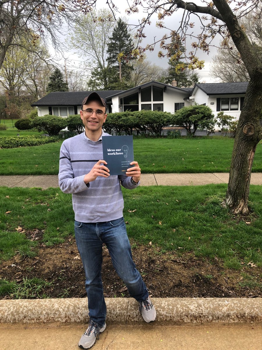 Last week while in Cleveland I collected many #blessourworkforce selfie photos. The one I wanted most couldn't happen, so I took a photo with the book in front of my childhood home in Beachwood.  I miss you, Mom, and love you dearly. blessourworkforce.com