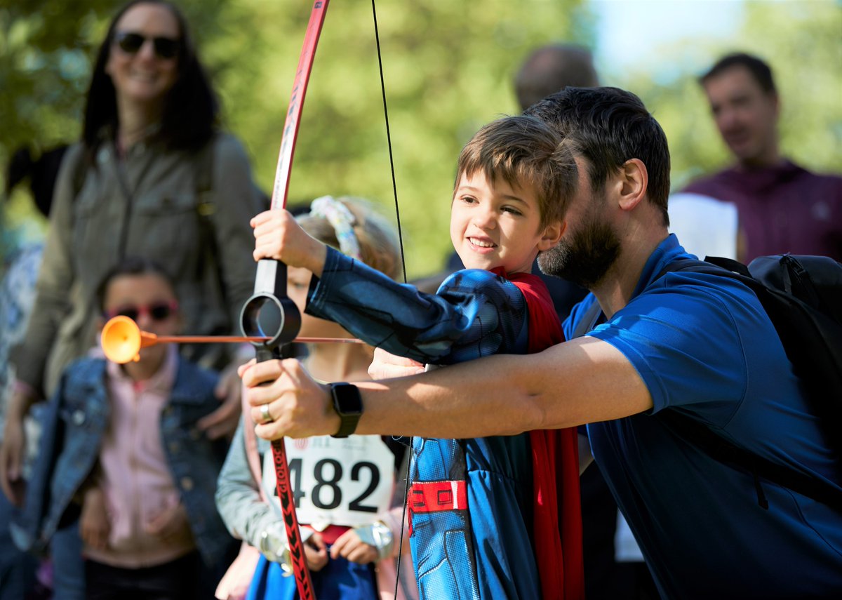 AugustaAdu's tweet photo. @DecathlonUK thank you to your #Greenwich store for donating five £50 gift vouchers and for bringing along such fun games for our #MiniMarathon families. The archery was a big hit!! @gbchospice https://t.co/yGYP5rt76i
