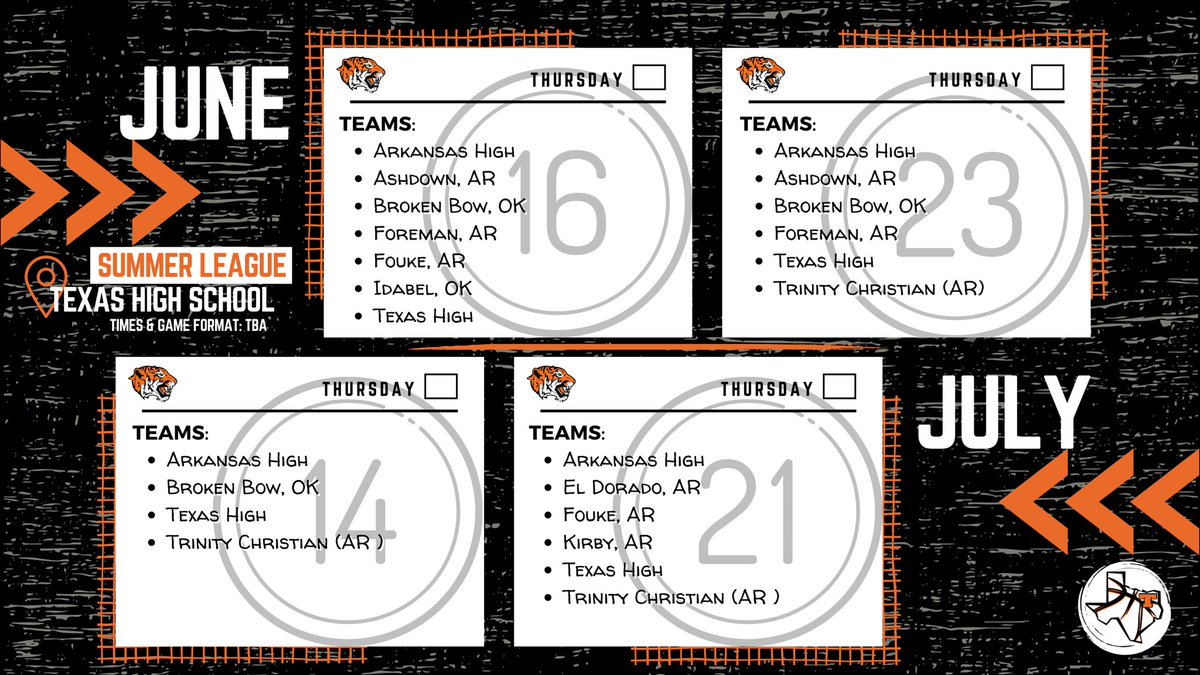 Summer League is set!
📍 @TexasTigerHoops