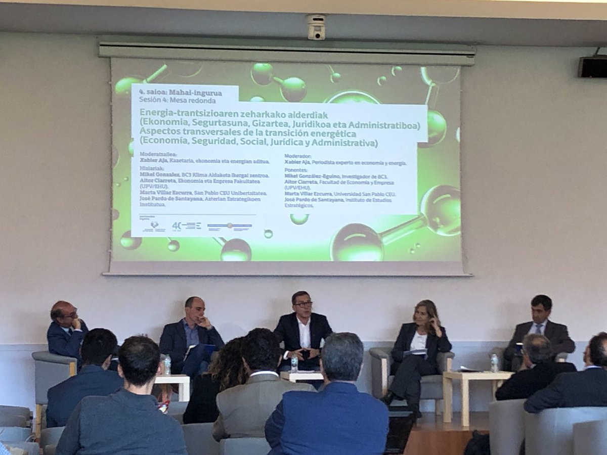 RedondoEdurne's tweet photo. Mesa redonda “Aspectos transversales de la transición energética (economía, seguridad, social, jurídica y administrativa)” @BC3Research @upvehu @USPCEU @ieee_es https://t.co/AnZ7TtGAtr