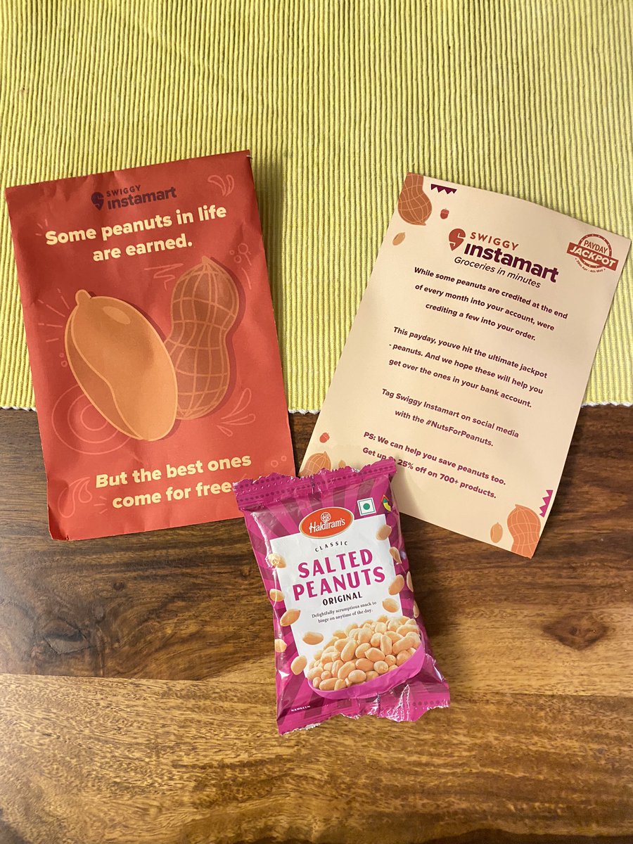 meerasapra's tweet photo. Hey @swiggy_in, this campaign is in extremely poor taste. Did you really mean to tell your customers that they earn peanuts? 🤦🏻‍♀️

If anything, this makes me even less likely to continue using your service. Please do better. 🙏🏼 https://t.co/L211rXzNdl