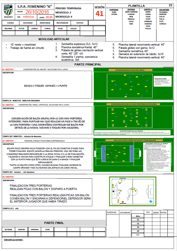 Os voy a dejar 78 sesiones en formato PDF de mi año en el SPA Alicante (Antigua 2ª División Nacional Femenina) de la Temporada 2016-2017. De agosto a febrero.
 ▶  Sígueme
📧 Correo en comentarios
🔁RT para llegar a todos los compañeros posibles
💟 Me gusta