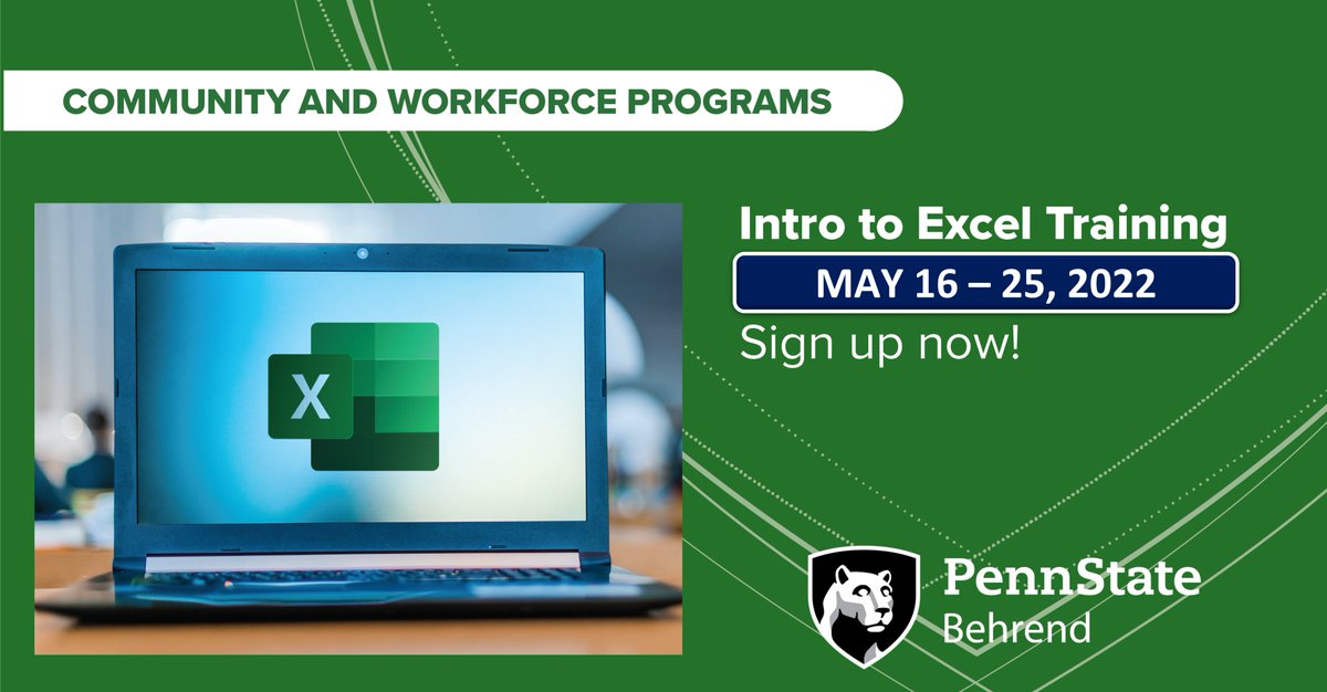 BehrendCWP's tweet photo. Behrend is pleased to offer FREE TRAININGS for MS EXCEL &amp; more
Register via 3-minute form: https://t.co/EhA3Rl4eXL

other trainings: Intermediate &amp; Adv. MS Excel, MS Access, Statistical Process Control, Data Analytics, &amp; Robotics.

Ryan Parker at rjp249@psu.edu or (814) 898-6515 https://t.co/5avVmqrjVM