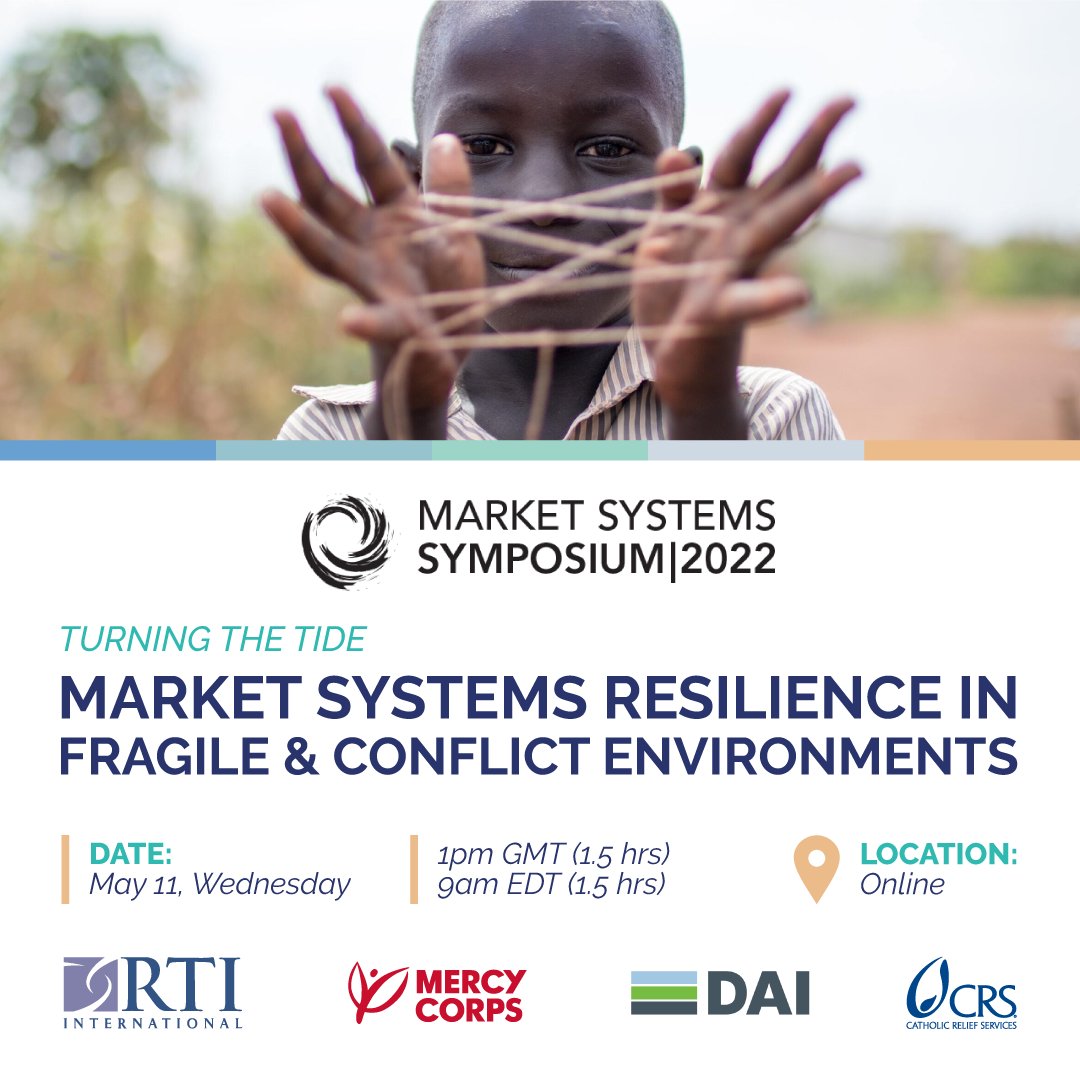 Join us for the Turning the Tide plenary session at the annual Market Systems Symposium!  We welcome thought leaders from <a href="/RTI_Intl/">RTI International</a>, <a href="/mercycorps/">Mercy Corps</a>, <a href="/DAIGlobal/">DAI</a> and <a href="/CatholicRelief/">CatholicRelief</a>  who will explore how vital it is to prioritise the resilience of market systems.