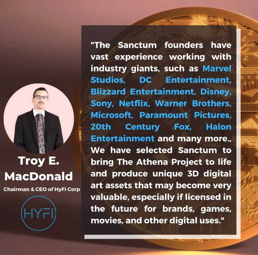 HyFiCorp's tweet photo. About the #TheAthenaProject collaboration with Sanctum Studios from the perspective of our CEO.  This is going to be a massive one, no doubt about it!

for more information 👉 https://t.co/ZyNRXtTew6

#3DAthenaArt $BOPO #HyFiToken #HyFiCorp #AthenaProject $BOPO #NFTsCommunity https://t.co/zeyE9K3MGe