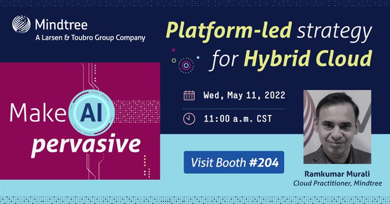 Mindtree_Ltd's tweet photo. Join Mindtree's Ram Kumar Murali at Intel Vision event for an insightful session on how enterprises can harness a platform led strategy for their #digitaltransformation initiatives. Sign up and drop by Mindtree booth #204 - https://t.co/kseqGrGLU1
#IntelON I #AI https://t.co/FiV0qjkMhU
