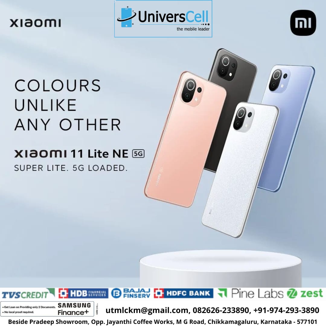 universcell's tweet photo. 𝑿𝒊𝒂𝒐𝒎𝒊 11 𝑳𝒊𝒕𝒆 𝑵𝑬 Universcell The Mobile Leader
Visit now : Universcell mobile shop, Beside Premdeep Showroom, Opp. Jayanthi Coffee Works, M G Road, Chikkamagaluru, Karnataka - 577101
Contact : +91 97429 33890
#universcel, #universcellckm, 
#Xiaomi, #vishcreatives https://t.co/6hLsZxmDb6