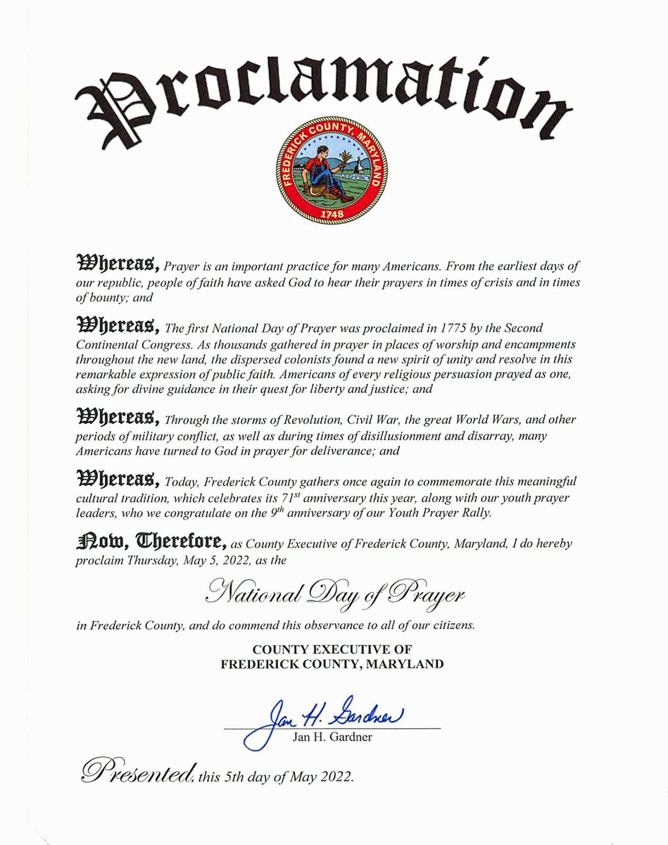 NDPFrederick's tweet photo. Frederick County's 2022 NDP Proclamation. https://t.co/ULu8l7bjy1 https://t.co/g18LVhoaSq