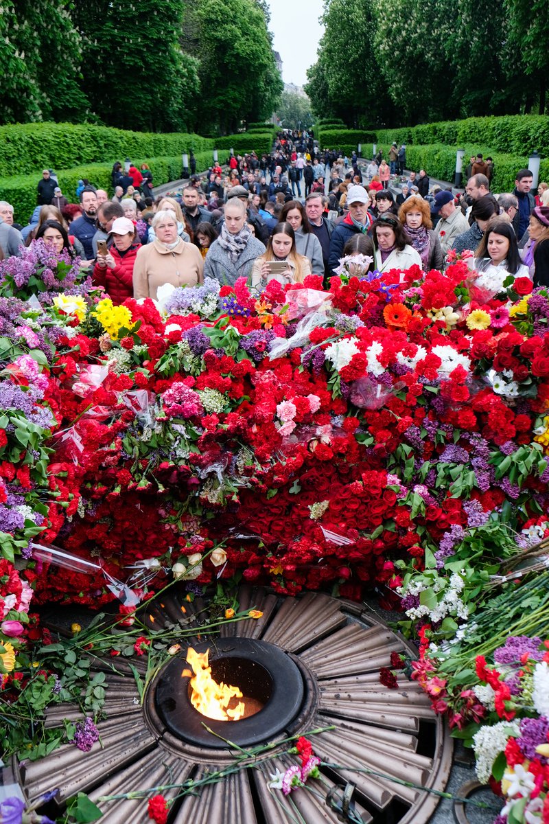 Kyiv, 9 mei 2019. De dag waarop, zoals elk jaar, de oorlogsslachtoffers werden herdacht en de vrijheid werd gevierd.