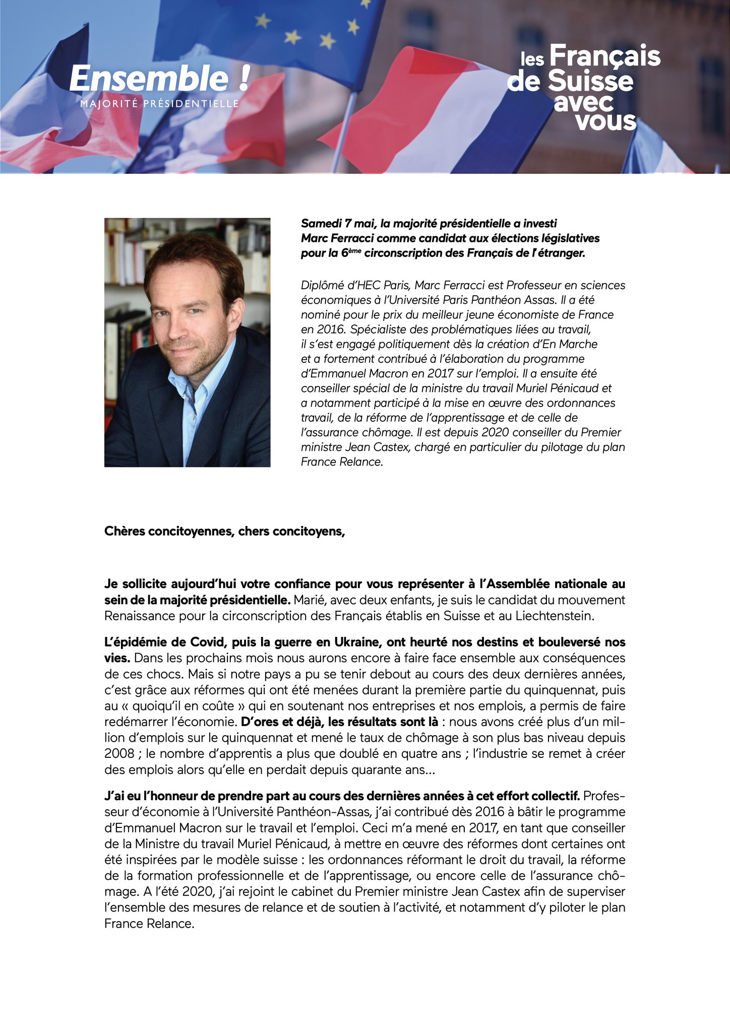 Marc Ferracci on Twitter "Je suis candidat à l