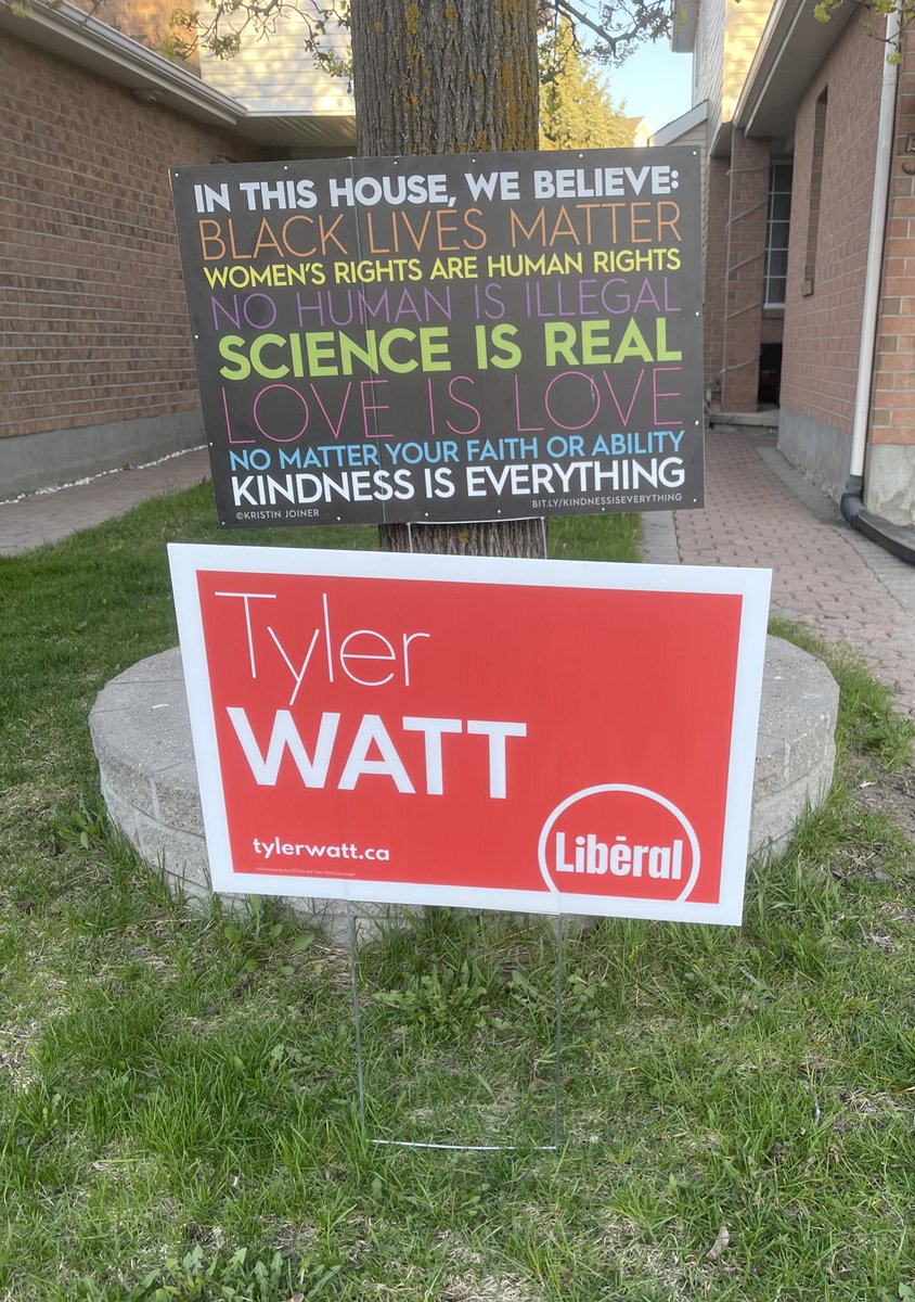 I was thrilled to add my requested lawn sign next to this powerful message on a supporters lawn. ❤️ #Nepean #onpoli #Barrhaven #BellsCorners