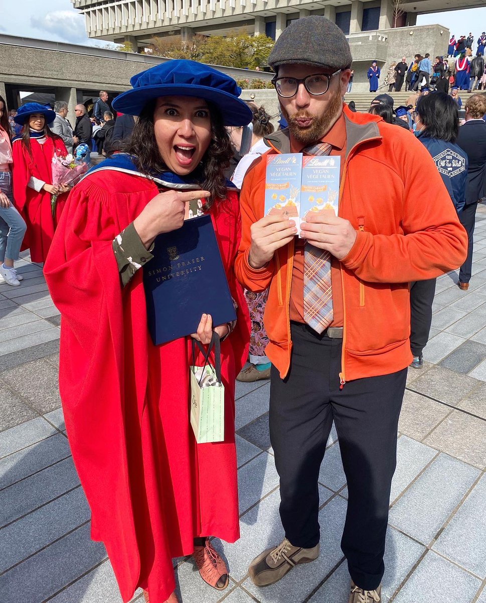 eveconnection's tweet photo. Finally after two years I got to wear my mushroom hat! #PhDone #lateconvocation #phdconvocation #sfu #convocationday https://t.co/NnZL7nCOLp