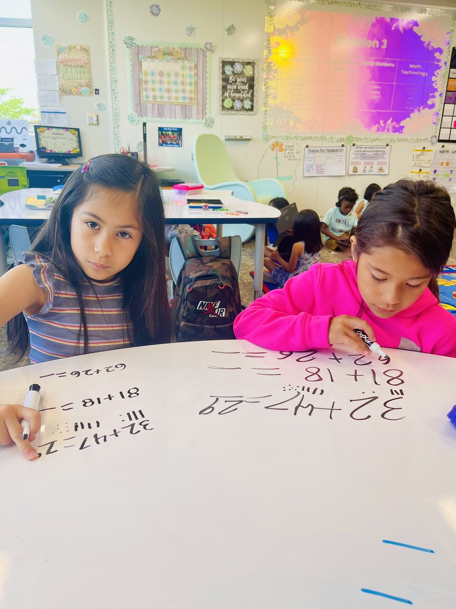 taracruz_ege's tweet photo. Base ten blocks can help us solve these 2nd grade addition problems with ease… even if we’re first graders! #MathSmallGroups @HumbleISD_CE @HumbleElemMath ❤️🎉👏🏼 https://t.co/uxKuhdVlt9