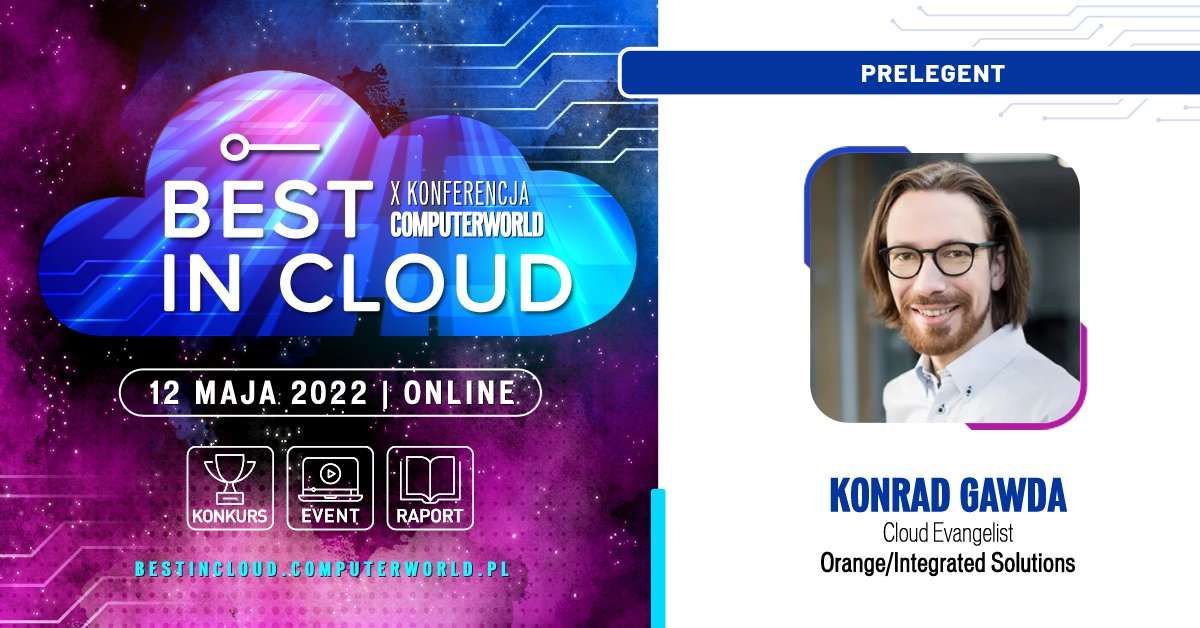 KonradGawda's tweet photo. W czwartek 12.05 zapraszam na konferencję #BestInCloud. Będzie o #DevOps, #API i starych samochodach 😄 #ComputerworldPolska #IntegratedComputing #IntegratedSolutions
https://t.co/JajAUcFSJx https://t.co/AtSVl6iD2n