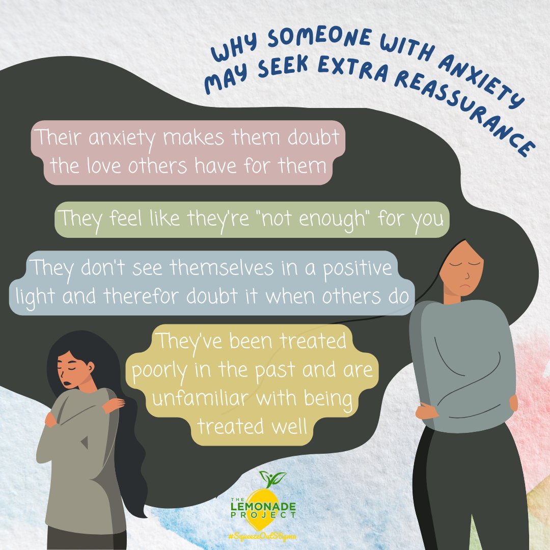 SqueezeStigma's tweet photo. Sometimes having a friend's reassurance can help someone experiencing anxiety. It's not because "they're needy". In fact, it can help prevent them from over-reading a situation. #MentalHealthMatters https://t.co/YBYl0fdbMO