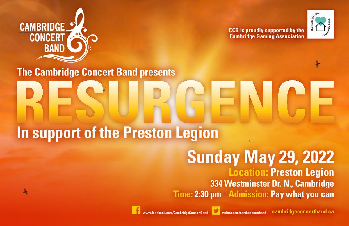 CambConcertBand's tweet photo. After a two years absence from live performances due to Covid-19 restrictions, we are excited to be back. We have been busy rehearsing for the last few months, and will be presenting a concert of exciting and varied music.

We look forward to seeing you https://t.co/8VjmTY031z